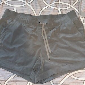 Gray Athletic Shorts Lightweight Elastic Waistband